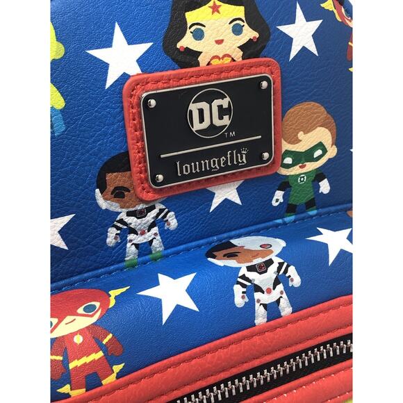 Loungefly Justice League Chibi Mini Backpack Wallet Matching Set DC COMICS NWT main image 10